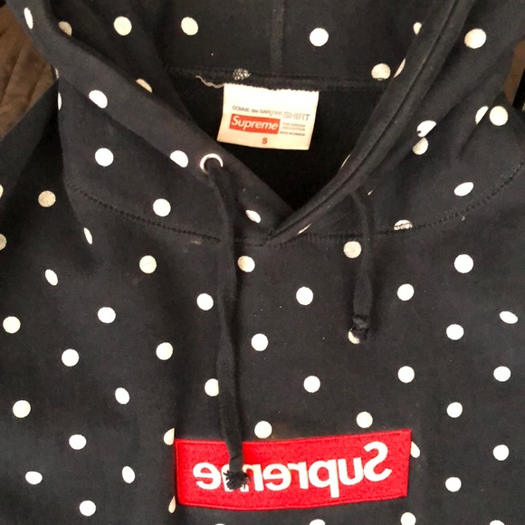Supreme Navy Blue Polka dot Hoodie
